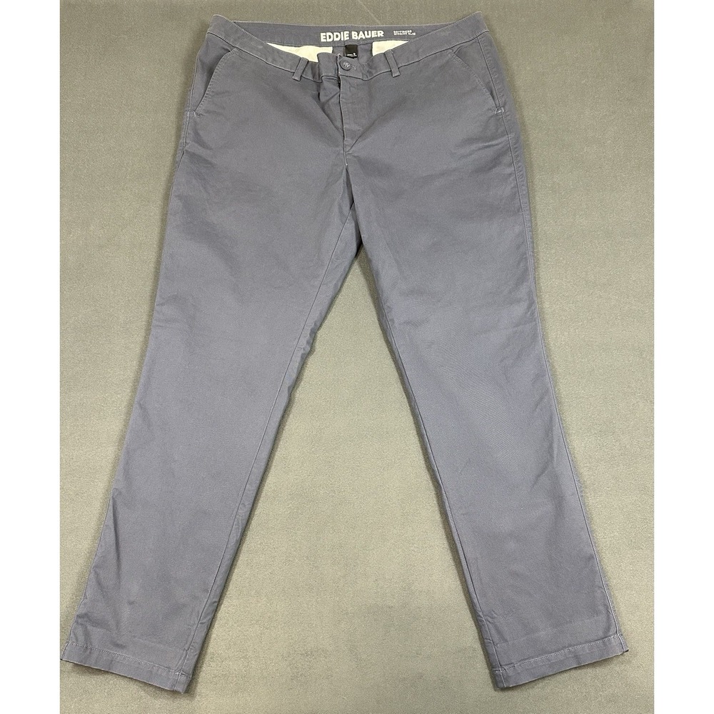 Eddie Bauer Chino Pants Womens Size 16 Boyfriend Midrise Blue Cotton Blend
